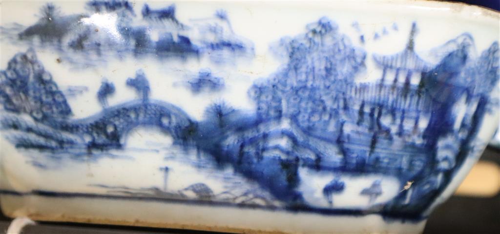 A group of Chinese blue and white porcelain prunus blossom table wares